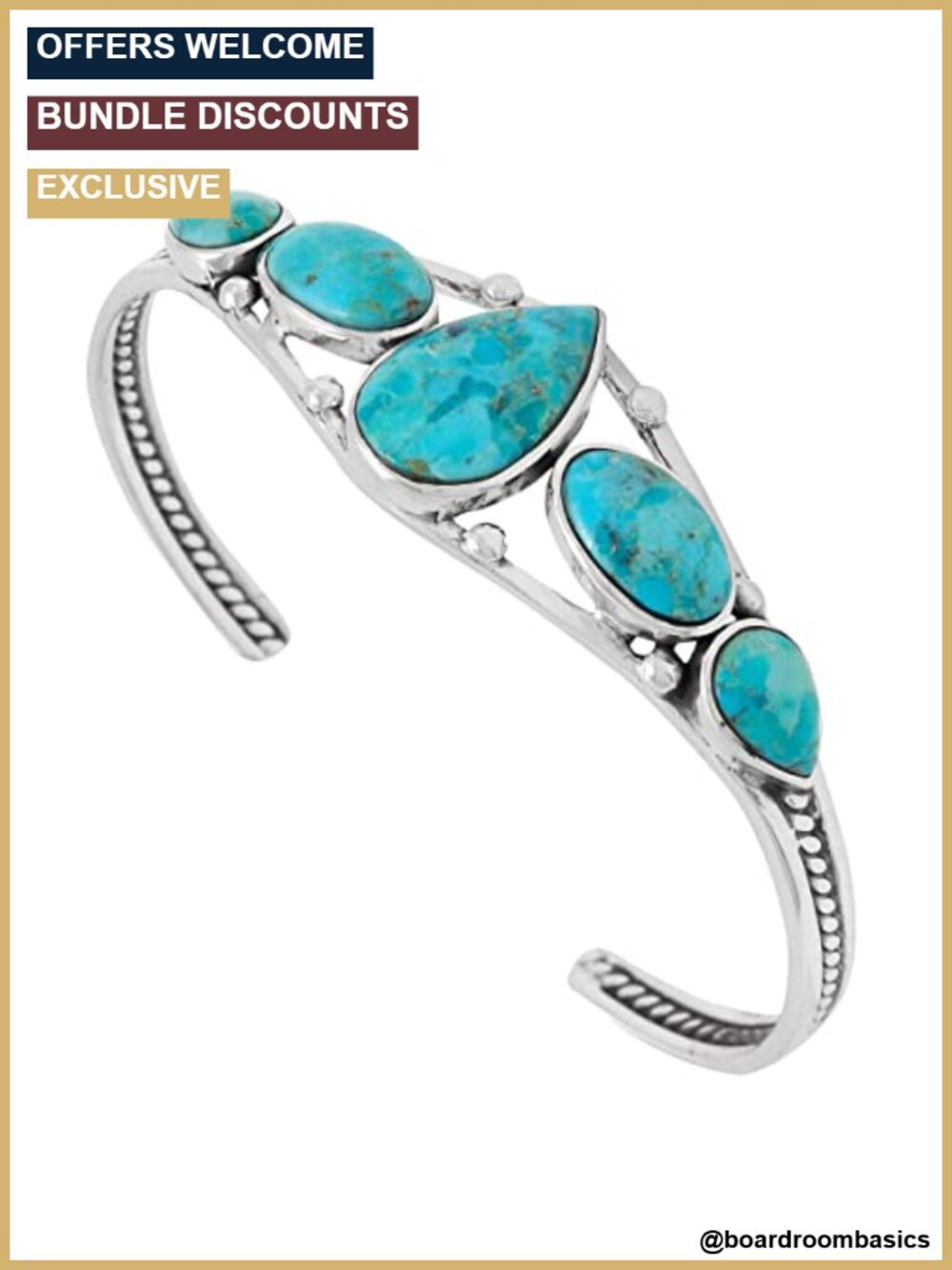 Turquoise Cuff Bracelet 925 Sterling Silver Cuff Bracelet
